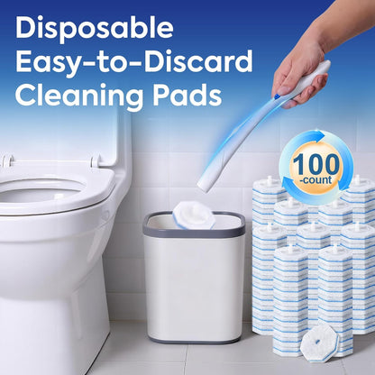 50 Pcs Disposable Toilet Cleaner Refill Pads, Universal Toilet Bowl Brush Replacement Heads, Durable Deep Cleaning Refills, Fresh Scent Bathroom Cleaning Supplies