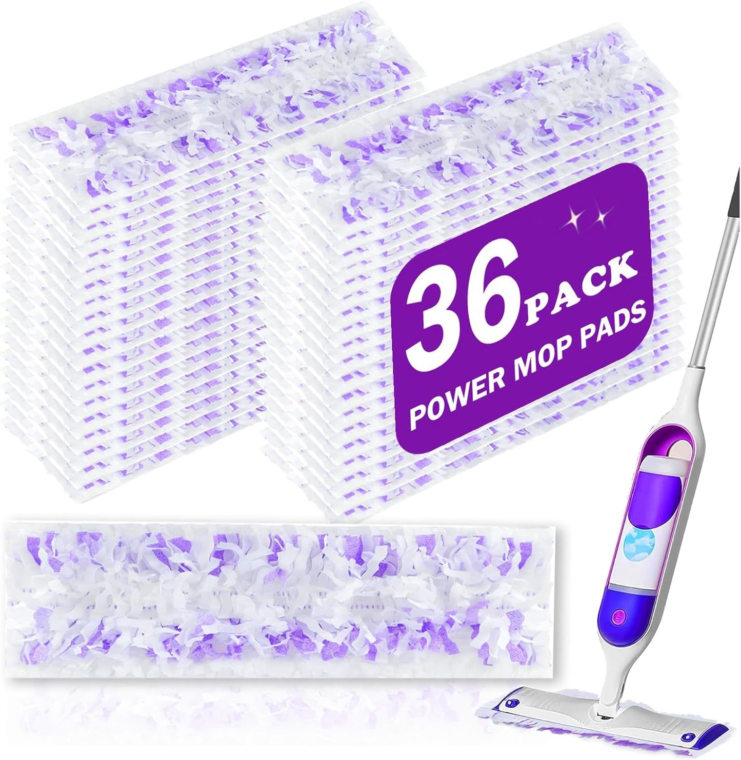 50 Pack Disposable PowerMop Refill Pads for Swiffer Power Mop - 5X Cleaning Power Mop Pads, Compatible with Swiffer Wet Pads Refill, 12 Layers Thickened Durable | Heavy-Duty Absorbent