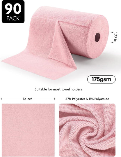 Fantasticlean Microfiber Cleaning Cloth Roll -40 Pack, Tear Away Microfiber Towels, 12" x 12", Reusable, Washable, Scratch Free, Ultra Absorbent Dishcloth for All-Around Cleaning Supplies (White)