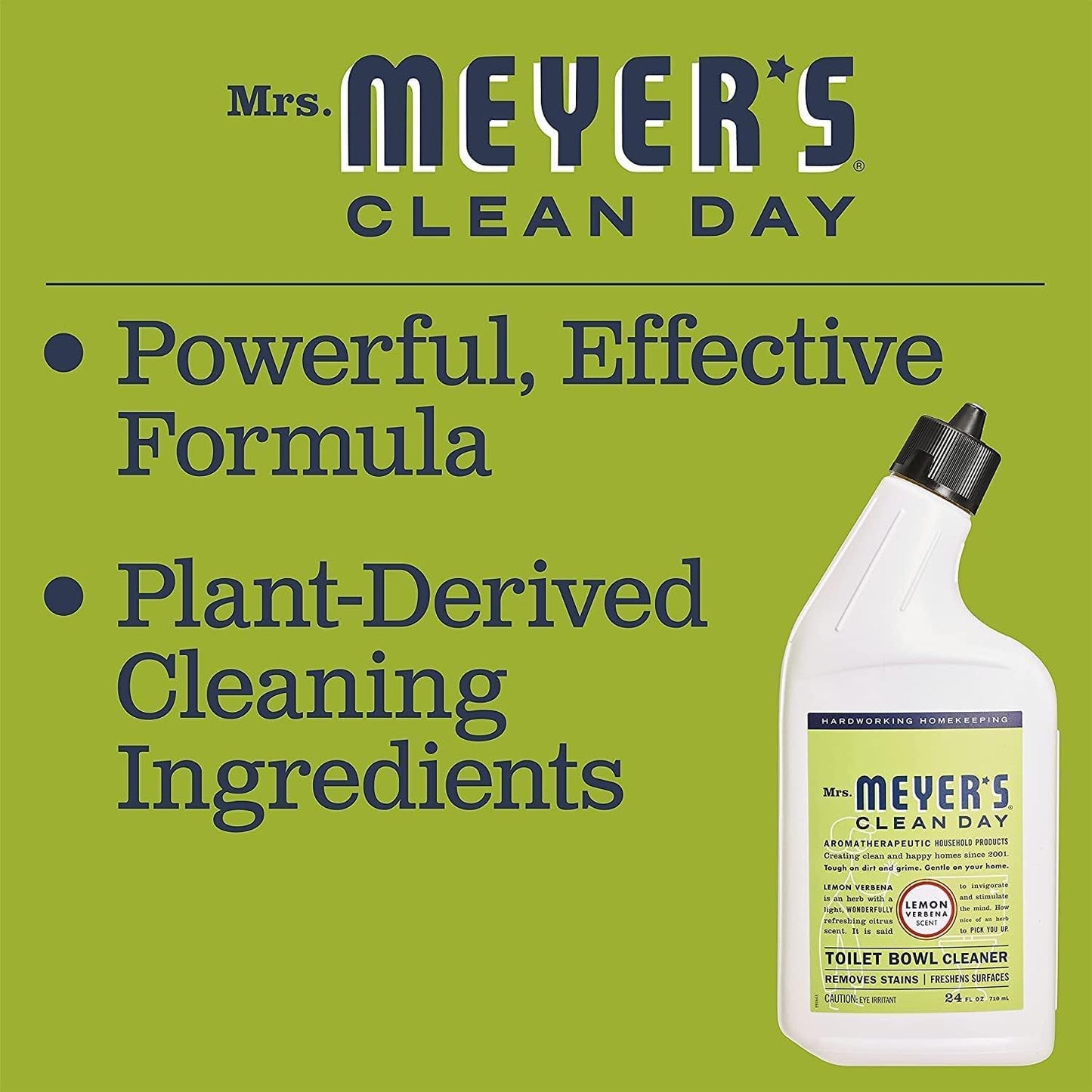 Mrs. Meyer’s Clean Day Liquid Toilet Bowl Cleaner, Stain Removing, Lemon Verbena Scent, 24 oz