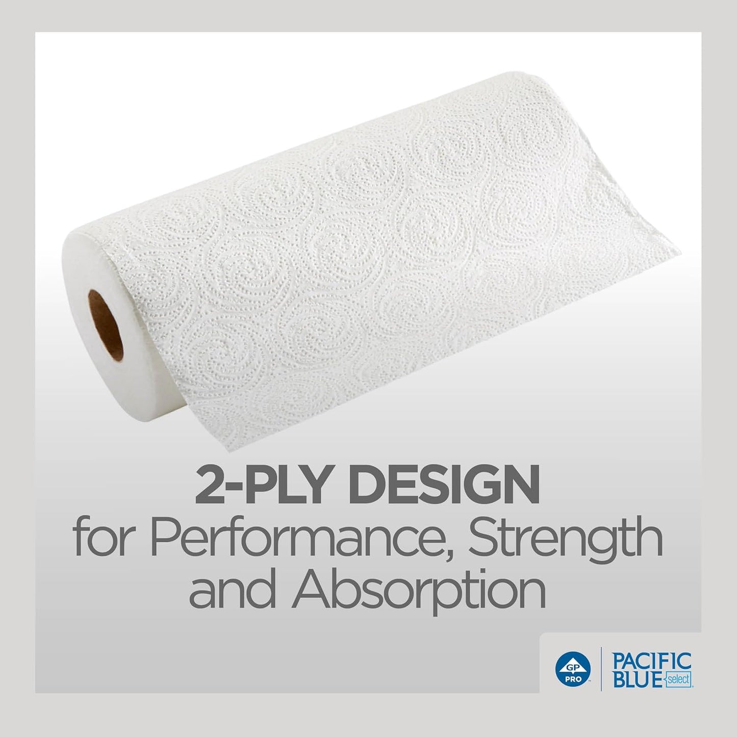Georgia-Pacific Pacific Blue Select 2-Ply Perforated Roll Paper Towel, White, 85 Sheets Per Roll, 30 Rolls Per Case, 27385