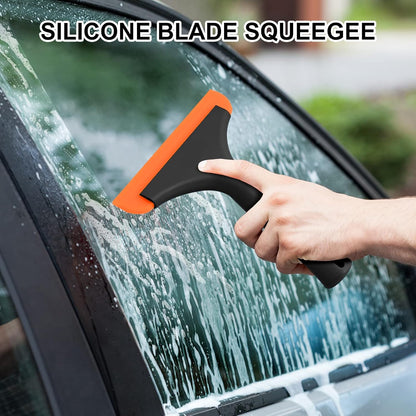 SetSail Shower Squeegee for Glass Doors Small Squeegee for Shower Glass Door Mini Silicone Squeegee for Car Window Cleaning 2 Packs, All Black