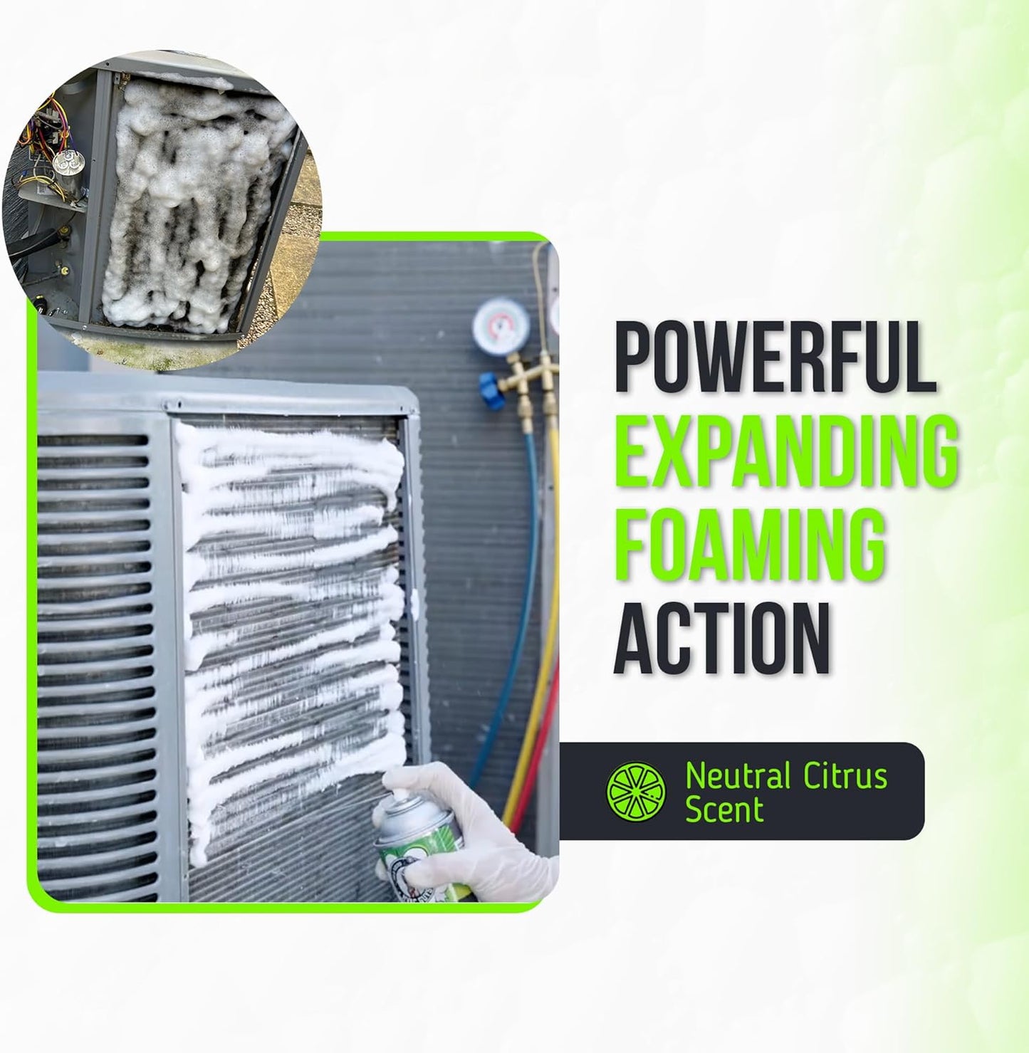Leak Saver Foam Blaster AC Coil Cleaner for AC Unit 3-Pack | No Rinse Formula for Evaporators & Condensers | Neutral Citrus Scent