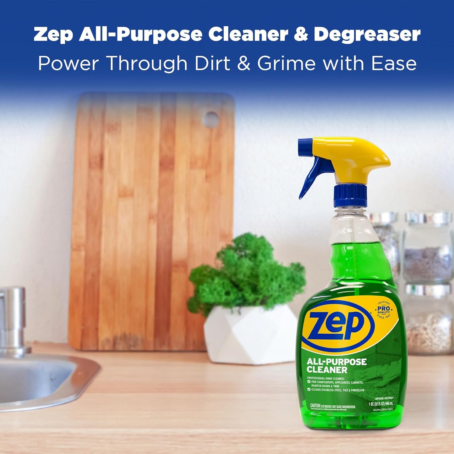 Zep All-Purpose Cleaner and Degreaser - 1 Gallon (1 Unit) ZU0567128 - Heavy Duty Industrial Cleaner for Business and Household Used in Kitchen, Countertops, Appliances, Walls and Floor Surfaces