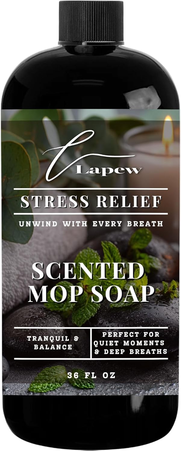 Lapew Santal Scented Mop Soap - Luxury Floor Cleaner Concentrate for Mopping Tile, Laminate, Vinyl & Hardwood | Streak-Free, Low-Foam | 36 oz - Colors A