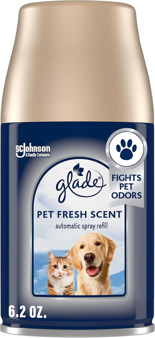 Glade Automatic Spray Refill, Pet Fresh Scent, Scented Air Freshener for Home and Bathroom, 6.2 Oz, 2 Count