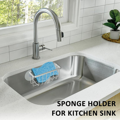 SHFKS Sponge Holder for Kitchen Sink Suction,Kitchen Sink Sponge Holder,Sink Caddy, Soap Holder,Bathroom,Scrubbers (Black)