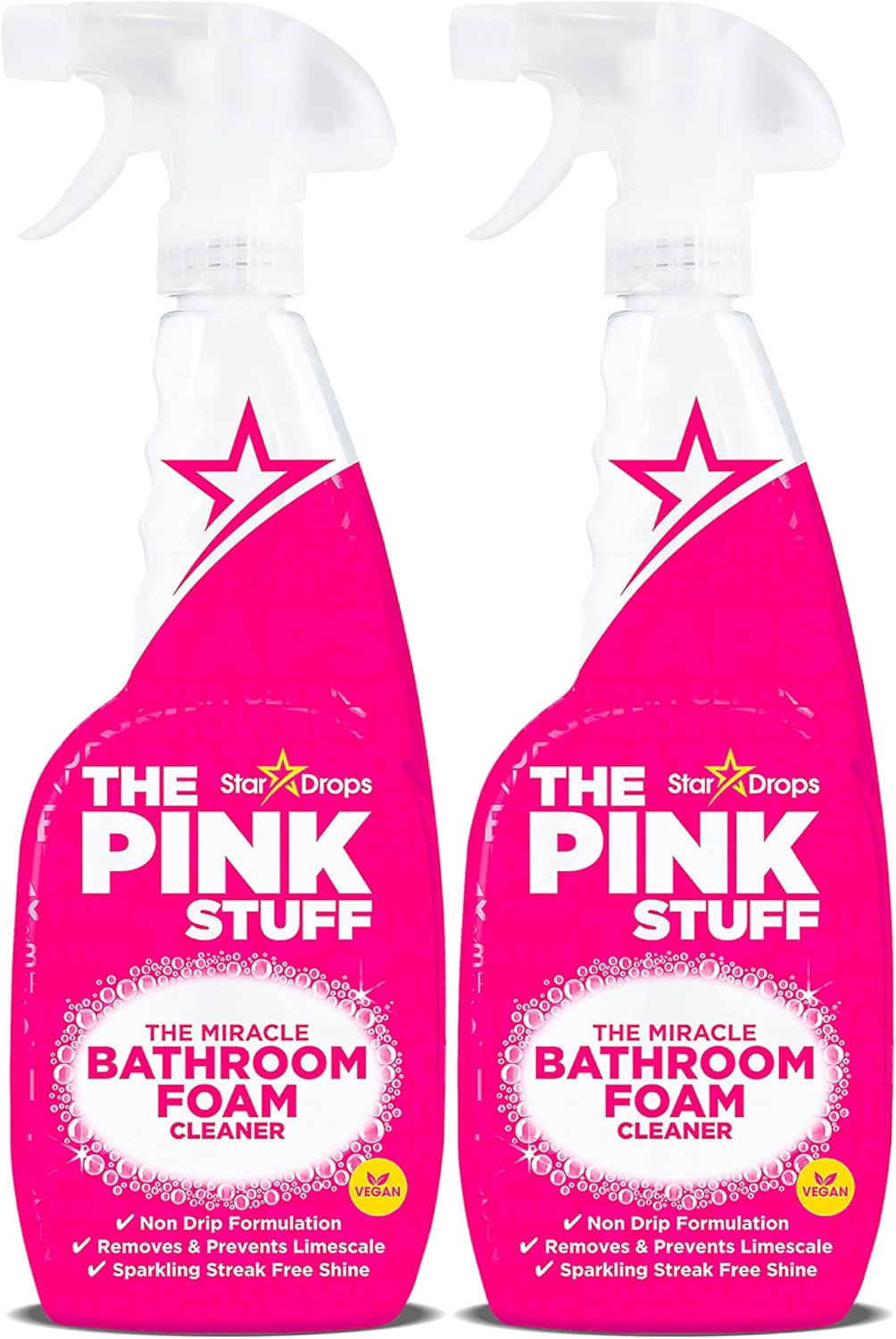 Stardrops - The Pink Stuff - Miracle Bathroom Foam Cleaner 750ml - Baths, Tiles, Soap Scum, Limescale, Streak Free