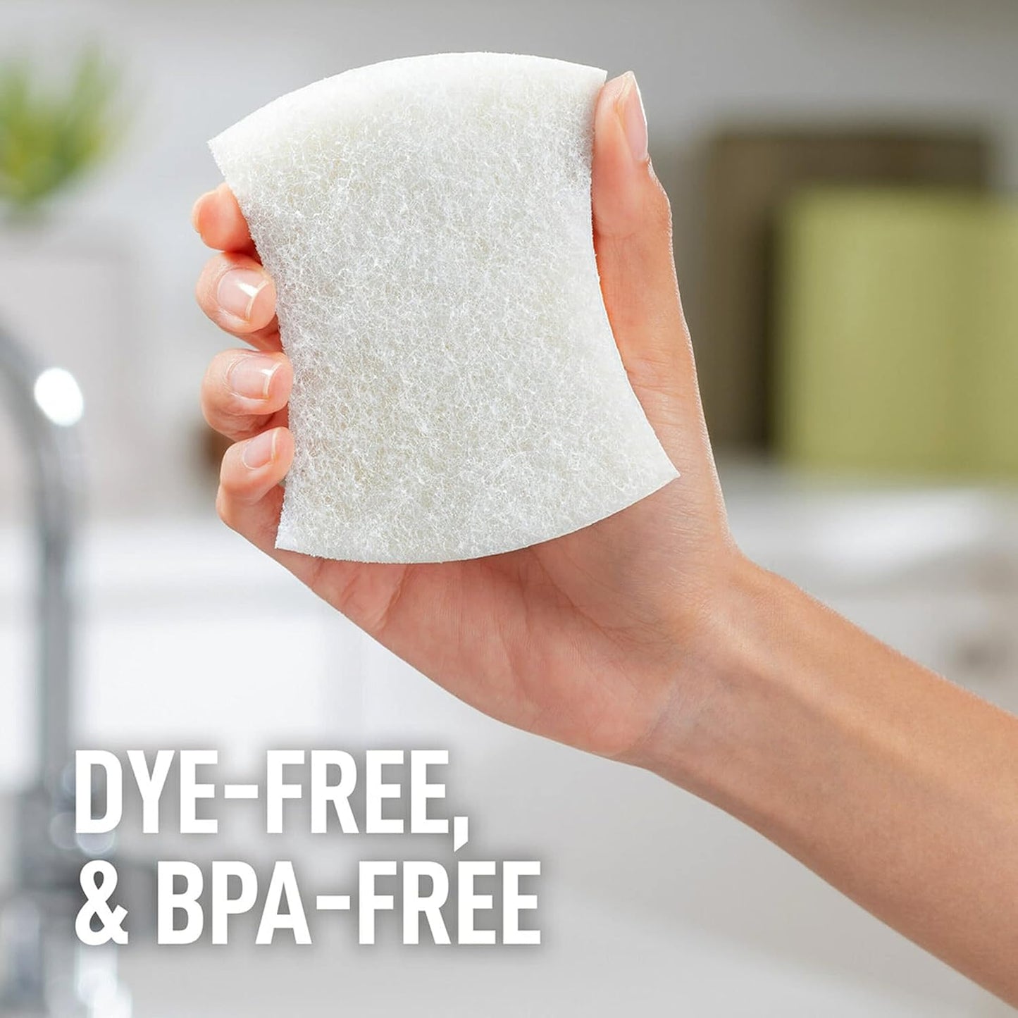 Scotch-Brite Greener Clean Non-Scratch Scrub Sponge, Sponge for Washing Dishes, Cleaning Kitchen, Superior Performance and Made with Sustainable Materials, Dishwasher Safe, 3 Scrub Sponges