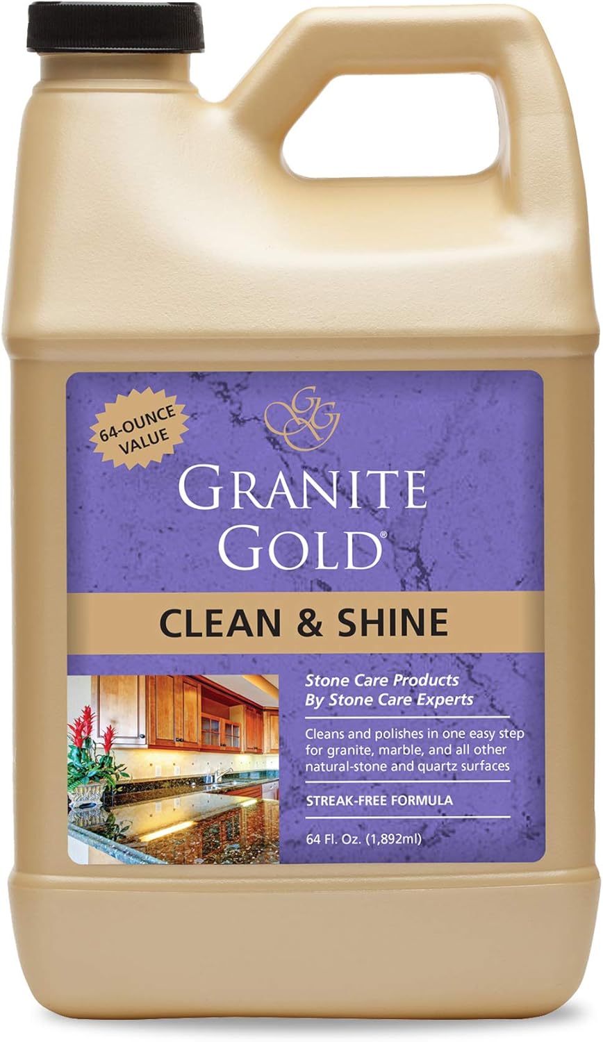 Granite Gold Clean and Shine Spray-Streak-Free Deep Cleaning & Polishing of Granite, Marble, Quartz, 24 Fl Oz (Pack of 1)