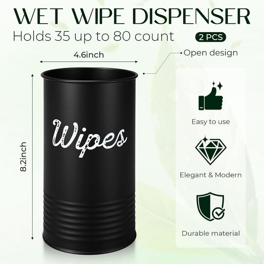 Frienda 2 Pcs Metal Wipe Holder for Kitchen Disinfectant Wipes Dispenser Farmhouse Vintage Countertop Sanitizing Wipe Storage Container Organizer Caddy for Bathroom Office up to 80 cont(Pink)