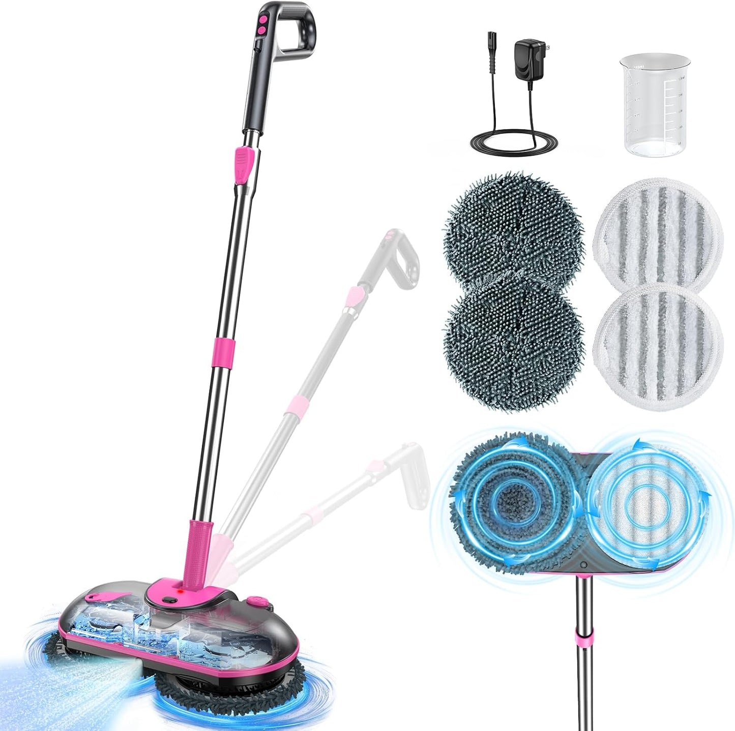 ScrubWiz 10-in-1 Steam Cleaner, Steam Mop & Detachable Handheld Steam Cleaner, 320ml Water Tank, 10s Fast Heating, Portable Steamer for Kitchen, Floor, Tiles, Window, BBQ Grill, Car, Bright White
