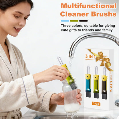 3 in 1 Cup Lid Cleaning Brush, Portable Gap Cleaner Brush - Multifunctional Bottle Cleaning Brush for Bottle Gap/Tight Spaces/Travel Bottle Lid, Home Kitchen Crevice Brush Tools, 3 PCS
