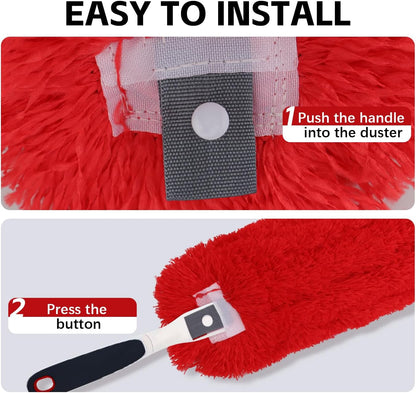 Reusable Microfiber Duster Refills Compatible with OXO & MR.SIGA Duster - Washable Duster for Household Cleaning Dusting Furniture Blind Ceiling Fan - 3Pack Grey(Handle NOT Included