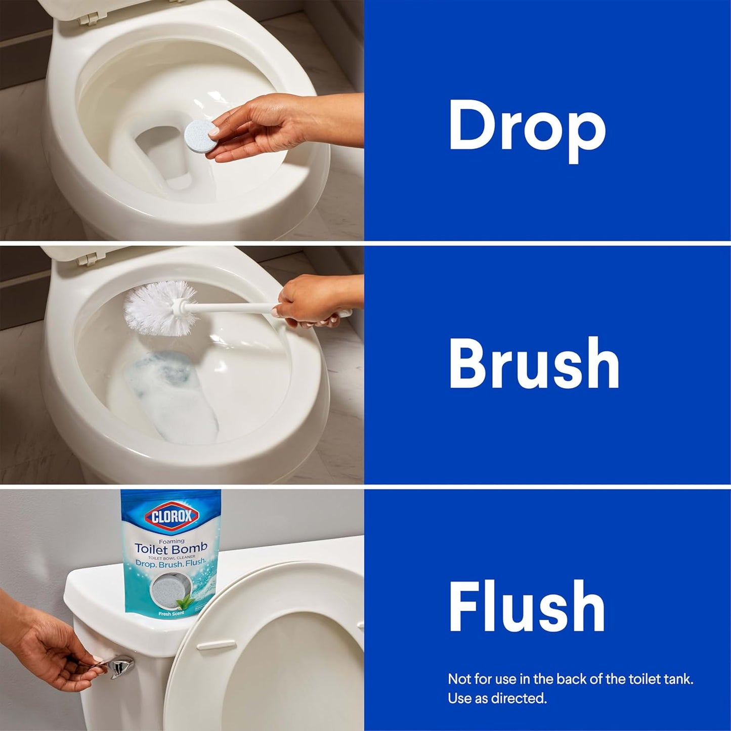 Clorox Foaming Toilet Bomb Toilet Bowl Cleaner, Bleach Free, Fresh Scent, 5 Count