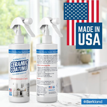 Surface Lock Ceramic Coating for Stainless Steel Appliances — Home Ceramic Spray That Shines, Seals & Protects, Repels Water & Stains, Fingerprint Protector for Kitchen Countertops & Bathroom, USA