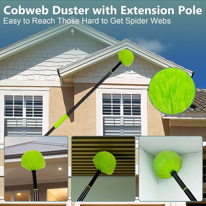 CALBEAU 15 Foot Dusters for Cleaning, Duster with Extension Pole 7-15ft, Microfiber Feather Duster Used for Cleaning Ceiling Fan, High Window, Blinds, Shutters, Sofa, Cobweb Duster for Home (14 PCS)