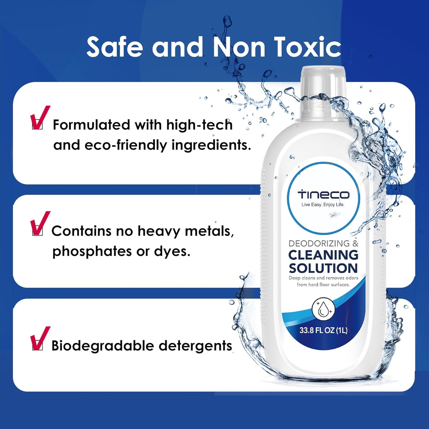 Tineco Floor Cleaning Solution 1L (33.8 OZ) for i5/i6 Stretch & FLOOR ONE S5/S6/S7/S9 Artist & S6/S7/S9 Master & Breeze Series, (EXCEPT iFLOOR 5 Steam/S5/ S7/ S9 Artist Steam Series) Wet Dry Vacuum