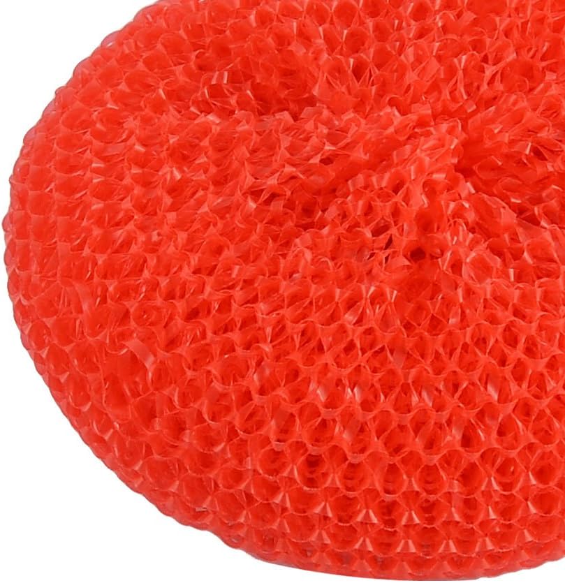uxcell Plastic Kitchen Dish Pot Pan Mesh Scouring Washing Cleaning Scrubber Pad 5pcs Red