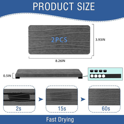 3PCS Water Absorbing Stone Tray, Fast Drying Stone Sink Tray, Stones Soap Trays, Water Absorbent Diatomite Trays, Diatomite Coasters for Kitchen Sink Bathroom Counter, Hand Soap Dish & Holders