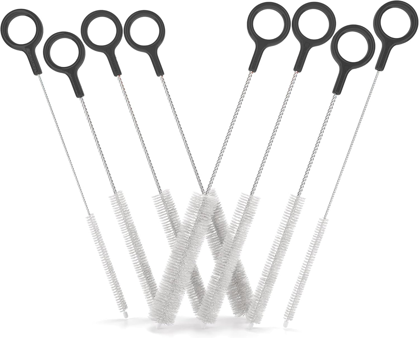 Buenalife Heavy Duty Cleaning Brushes Set of 4 - Extra Long Straw Cleaners for Metal and Plastic Reusable Drinking Straws, to Clean Small Spaces, Sippy Cups, Water Bottles - Sturdy Hard Brush Bristles