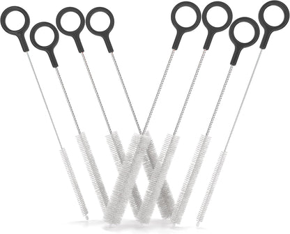 Buenalife Heavy Duty Cleaning Brushes Set of 4 - Extra Long Straw Cleaners for Metal and Plastic Reusable Drinking Straws, to Clean Small Spaces, Sippy Cups, Water Bottles - Sturdy Hard Brush Bristles