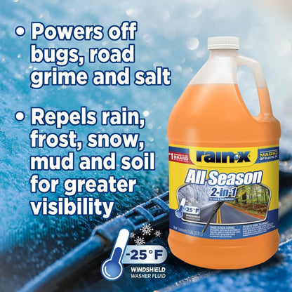 All Season -25°F 2-in-1 De-Icer & Bug Remover Windshield Washer Fluid - 1 Gallon