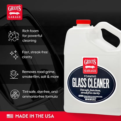 Foaming Glass Cleaner Spray for Car Window, Windshield, Mirror, Tint Safe, No Streak, Dye and Ammonia-Free Formula, 22 Oz, 10891