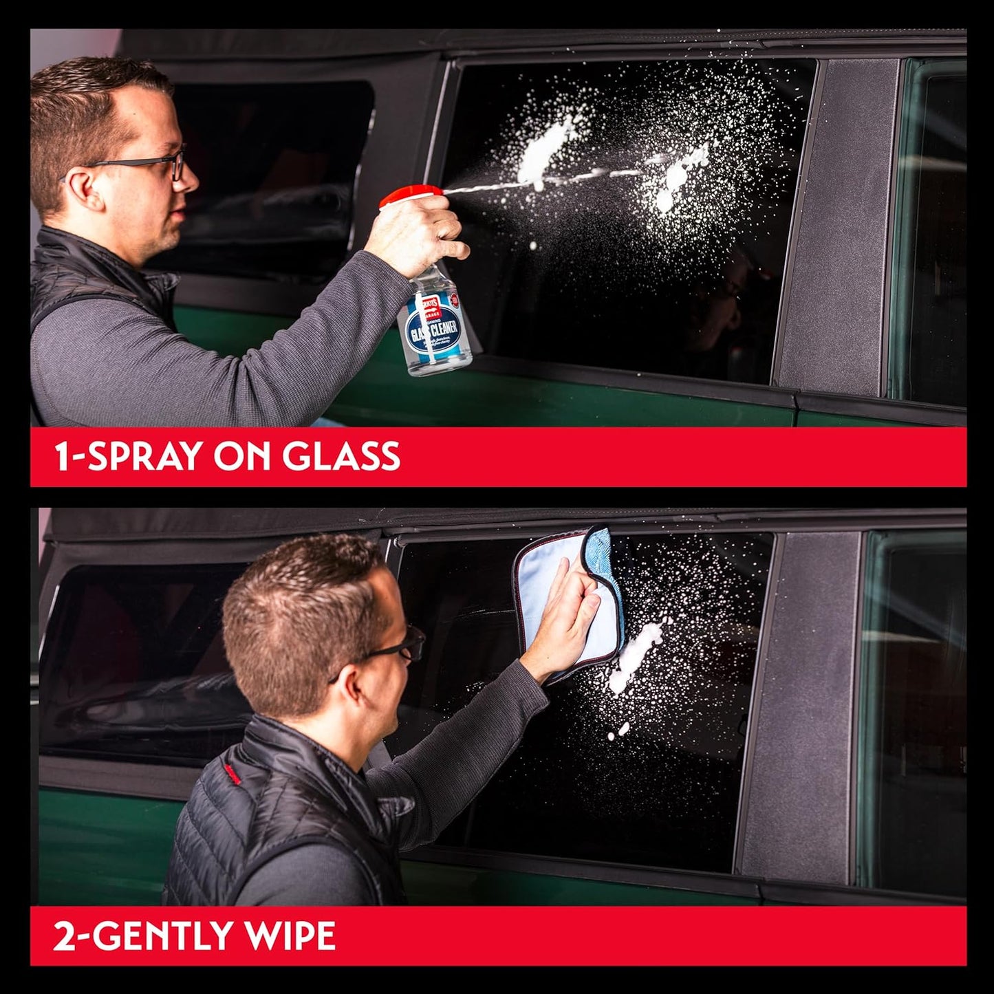 Foaming Glass Cleaner Spray for Car Window, Windshield, Mirror, Tint Safe, No Streak, Dye and Ammonia-Free Formula, 22 Oz, 10891