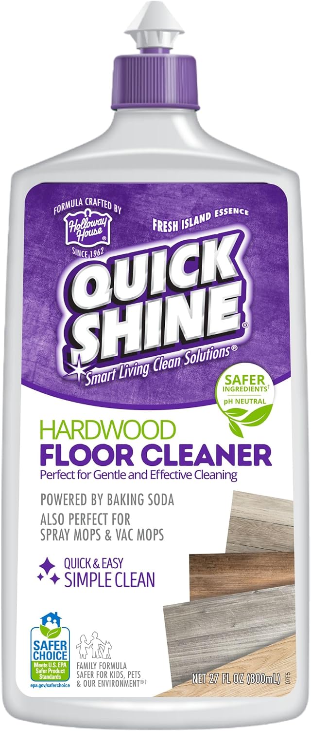 Quick Shine Hardwood Floor Cleaner 64oz | Use in Spray & Vac Mops | Removes Dirt & Scuff Marks | Ready-to-Use, Streak Free, No Rinse | Safer Choice Cleaner |Perfect for Gentle and Effective Cleaning