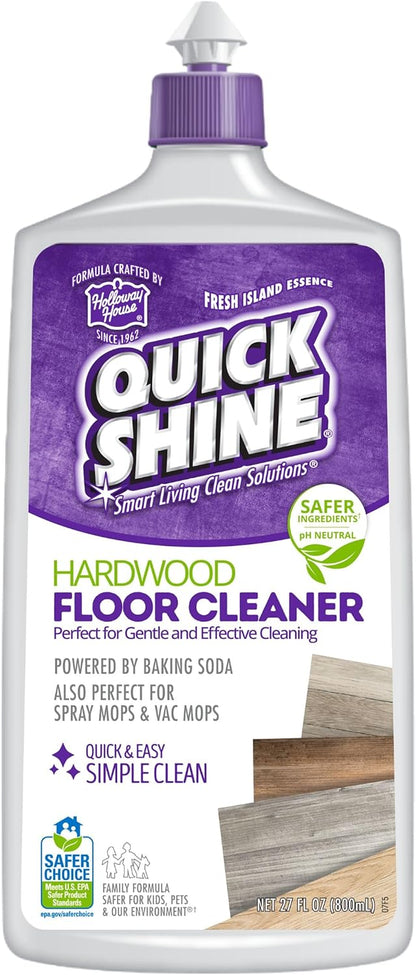 Quick Shine Hardwood Floor Cleaner 64oz | Use in Spray & Vac Mops | Removes Dirt & Scuff Marks | Ready-to-Use, Streak Free, No Rinse | Safer Choice Cleaner |Perfect for Gentle and Effective Cleaning