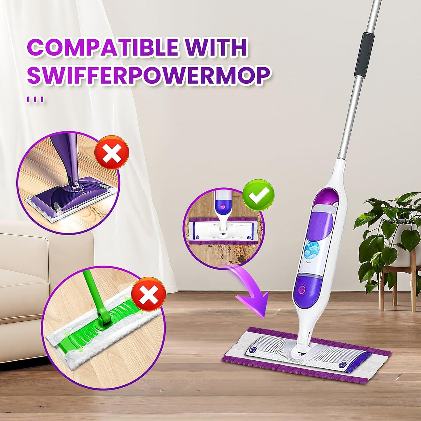 42 Count Disposable for Swiffer Wet Pads Refill Replacement for Swiffer WetJet Spray Mop, Extra Strong Dirt Locking and Water Absorbent, Powerful Stain Removal