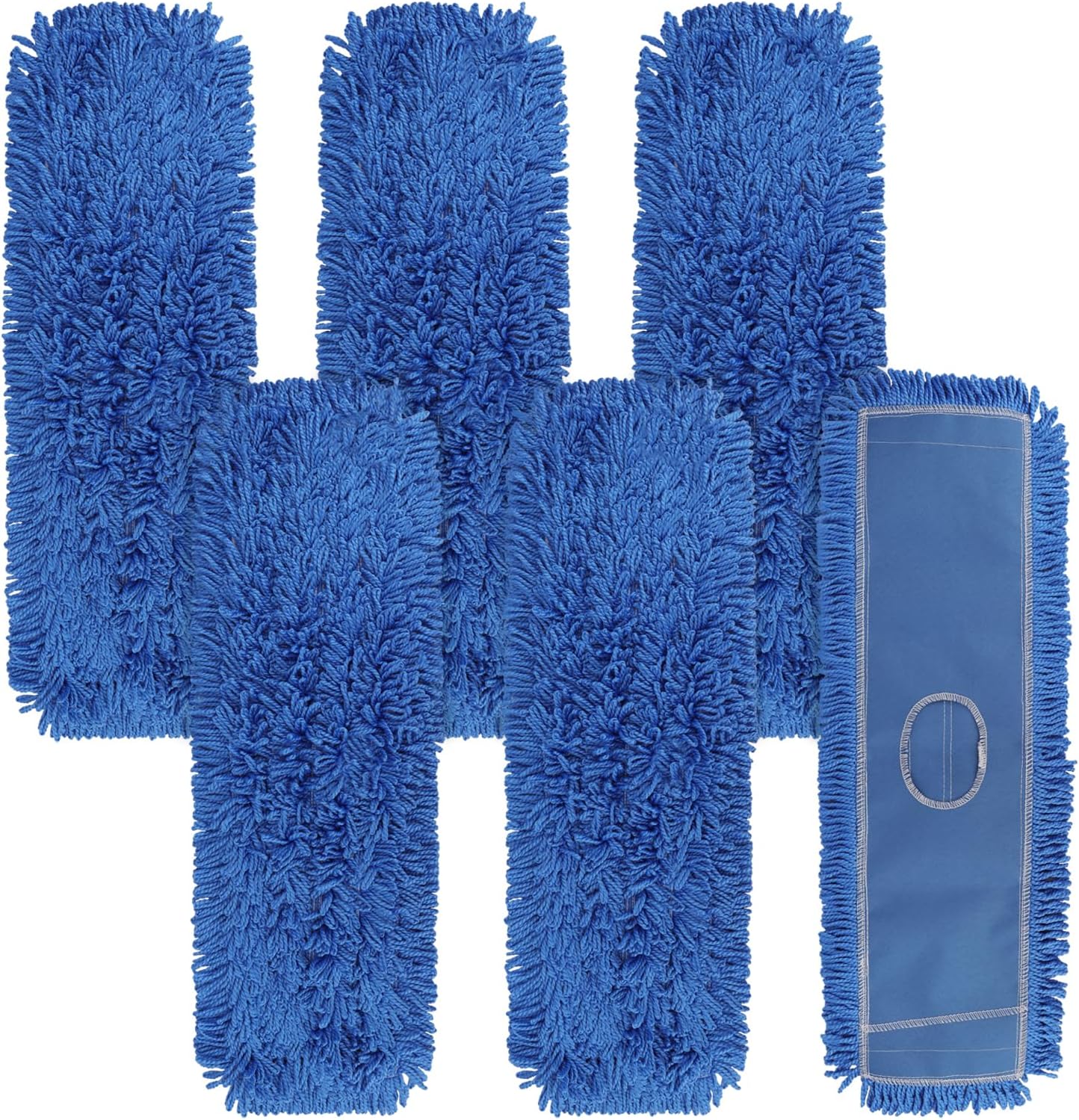 3 Pack 24 Inch Microfiber Dust Mop Head, Medium Washable Commercial Sweeper and Janitorial, Blue