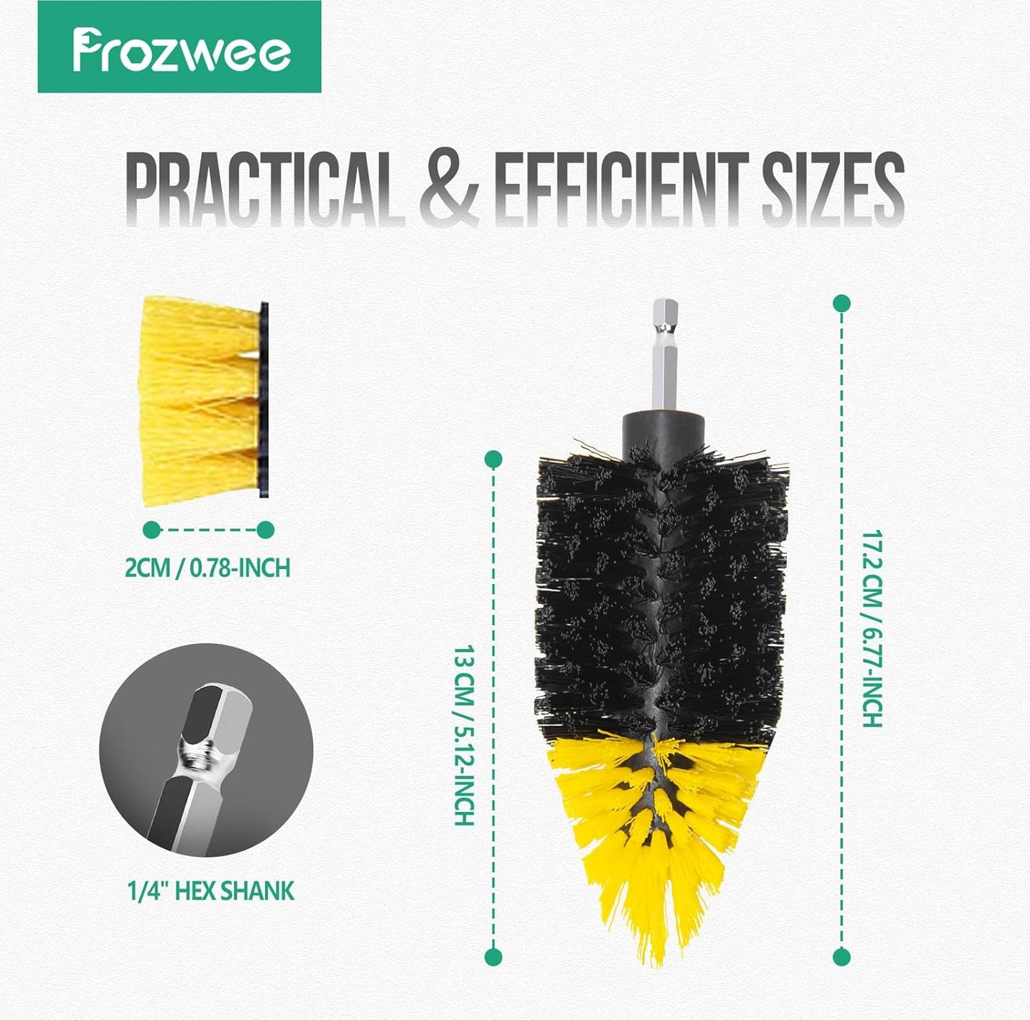 2PACK Tile Corner Drill Brush,Upgraded Powerful Scrubber Brush Made to Tackle Corner Stains,Cleaning Corner of Grout, Tiles, Sinks, Bathtub, Bathroom, Kitchen