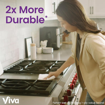 Viva Multi-Surface Cloth Paper Towels, Choose-A-Sheet Size, 12 Triple Rolls, 165 Sheets per Roll (Packaging May Vary)