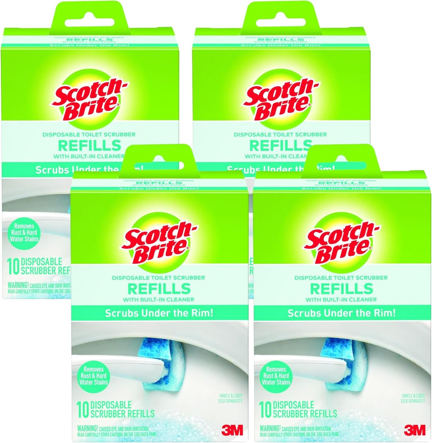 Scotch-Brite Disposable Toilet Scrubber Refills – 10 Count Refill Pads (Bleach-Free Cleaning with Pumice, Fits Scotch-Brite Toilet Scrubber System)