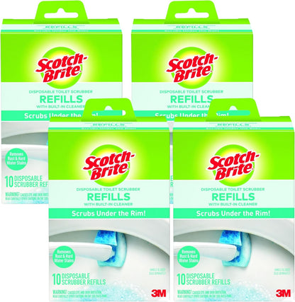 Scotch-Brite Disposable Toilet Scrubber Refills – 10 Count Refill Pads (Bleach-Free Cleaning with Pumice, Fits Scotch-Brite Toilet Scrubber System)