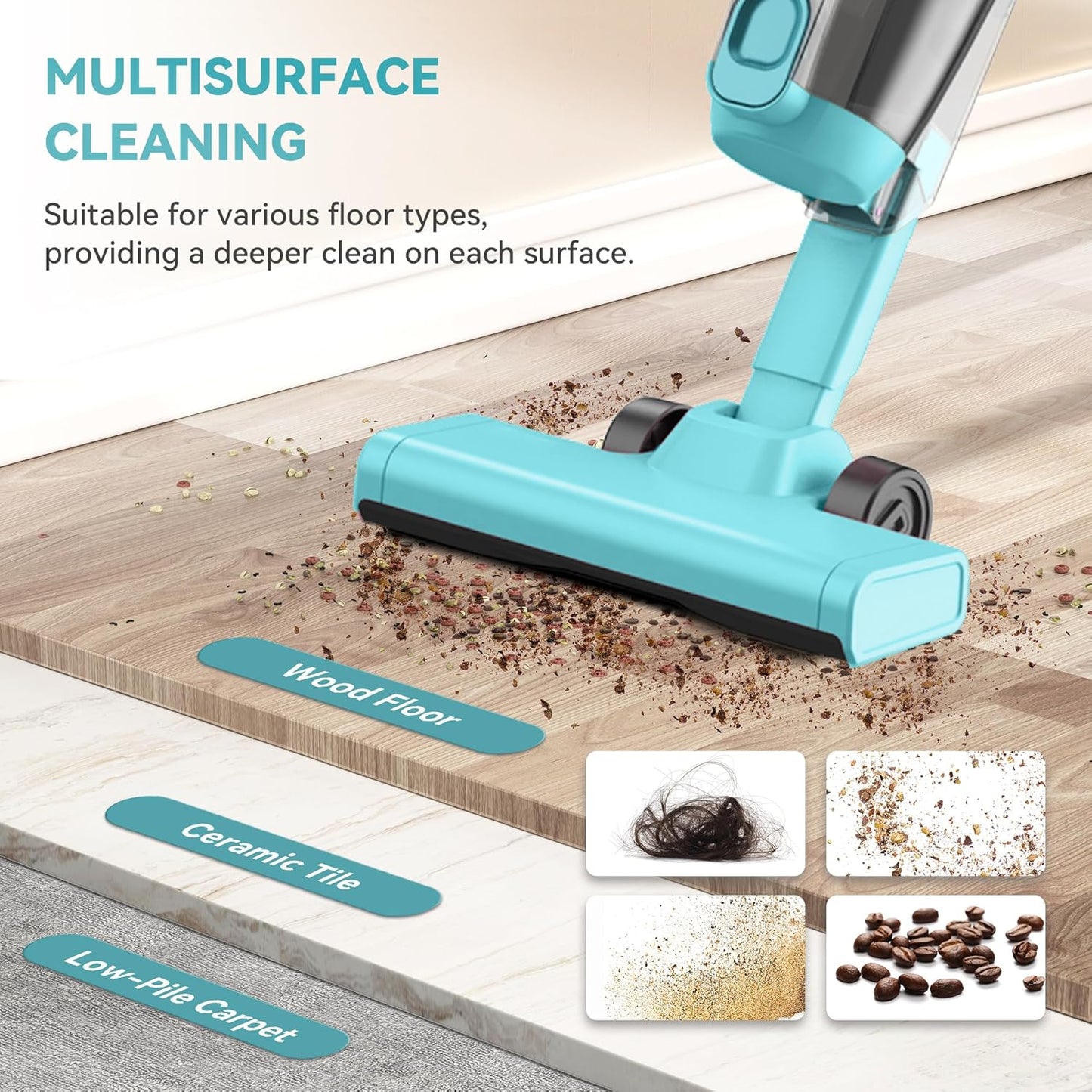 Vazone R6X Corded Stick Vacuum Cleaners for Home, 20Kpa Powerful Suction Stick Vacuum with 16Ft Cord, 2 in 1 Lightweight Vacuum Cleaner for Hardwood Floor Pet Hair
