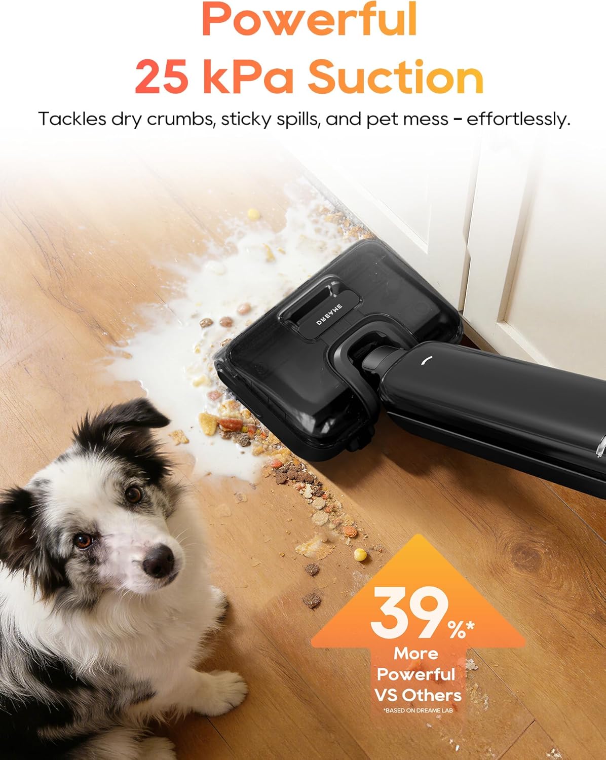 DREAME Aero Pro Wet Dry Vacuum Mop, Ultra-Slim with Hot Self-Cleaning/Self-Drying, 0 Hair Tangle Great for Pet Owner, Powerful Wet Dry Vacuum with 60min Runtime, Pick-up & Mop at The Same Time