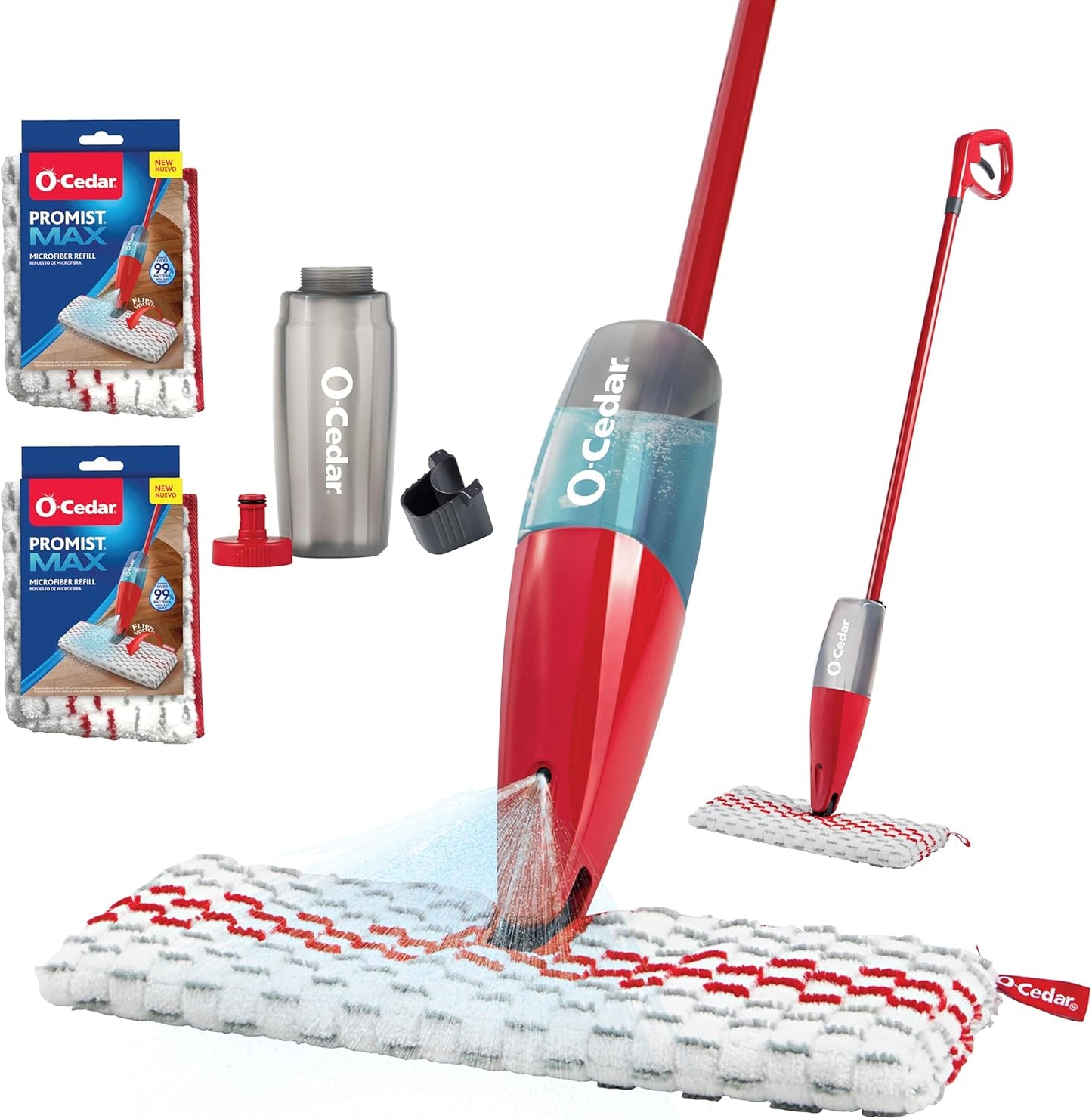 O-Cedar ProMist MAX Microfiber Spray Mop, Red