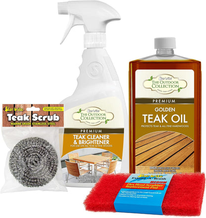 STAR BRITE Outdoor Collection Teak Cleaner & Brightener - One-Step Teak Restoration, Renew Weathered, Gray Teak for Refinishing or Oiling - 32 OZ Spray