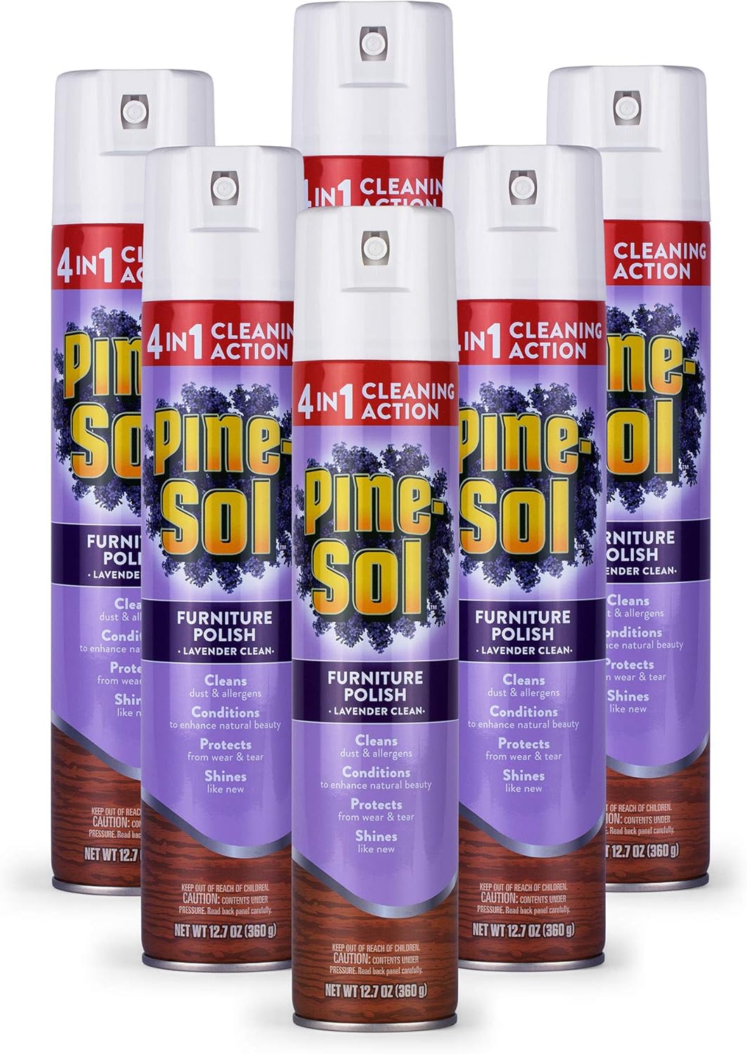 Pine-Sol Furniture, Polish 4in1 Cleaning Action Wood Polish Spray Wood Polish Spray for Your Cleans Conditions Protects and Shines Ounces Original Pine Scent, Yellow, Lemon, 12.7 Fl Oz