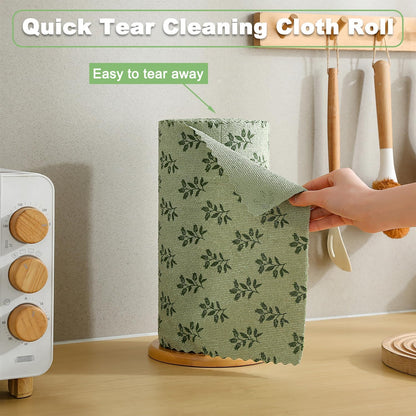 Microfiber Cleaning Cloth Roll,80 Pack Cleaning Towels,Lint Free Rags Paper Towels & Tear Away Reusable Towels,Washable Shop Rags Floral Wipe Cloth,Wash Cloths Dish Rags for Car Kitchen Window