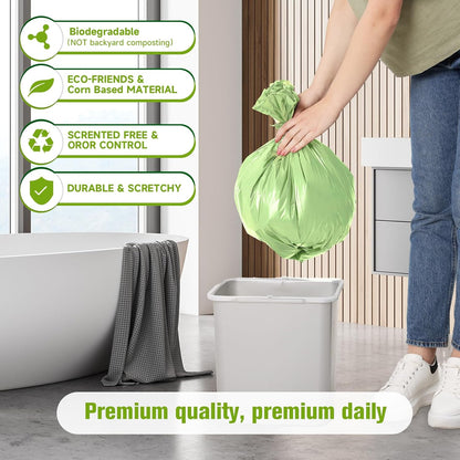 220Counts Small Trash Bags 4 Gallon, Flexible & Durable Small Garbage Bags, Unscented & Easy Tearing 4 Gallon Trash Bag for Kitchen, Bathroom, Bedroom, Office, Transparent,0.3Mil