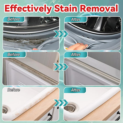 2 Packs Household Stain Remover Gel, Powerful All-Purpose Stain Cleaner Gel, Effective on Bathroom, Shower, Sink, Grout, Washing Machine Seal, Kitchen