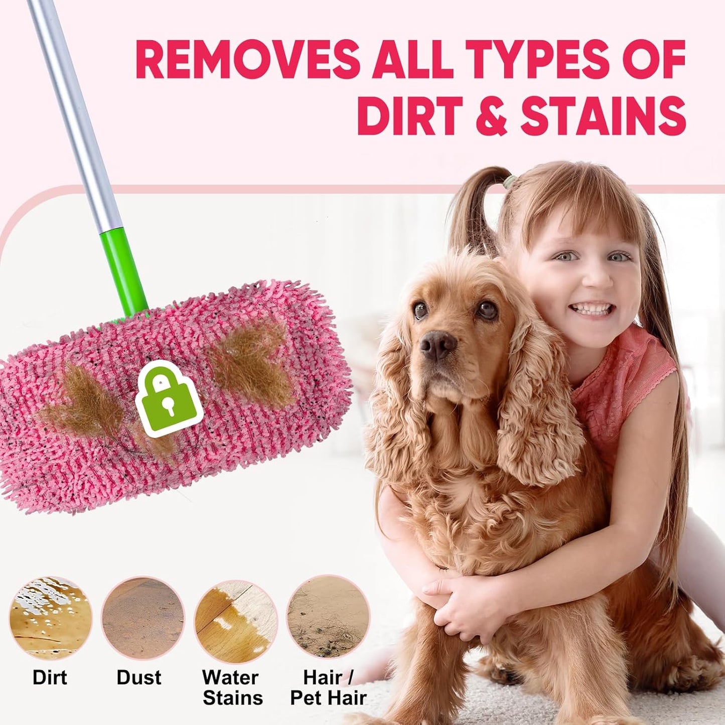6-Pack Reusable Microfiber Mop Pads Compatible with Swiffer Sweeper, Dry & Wet Sweeping Cloths - Washable Wet Pads Refill for Multi-Surface/Hardwood Floor Cleaning