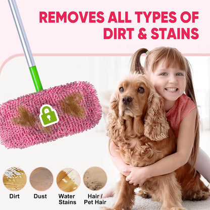 6-Pack Reusable Microfiber Mop Pads Compatible with Swiffer Sweeper, Dry & Wet Sweeping Cloths - Washable Wet Pads Refill for Multi-Surface/Hardwood Floor Cleaning