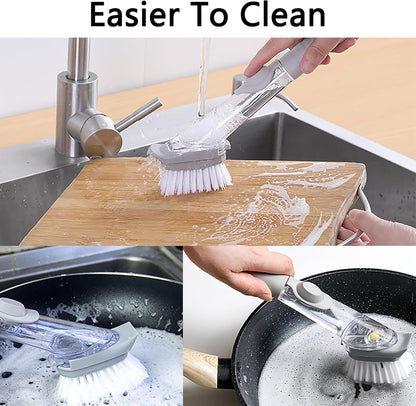 Dish Brush Refills Replacement Heads Compatible with Scrub Daddy Dish Wand，Replacement Brush Cleaning Heads for Soap Dispensing Brushes 4pcs
