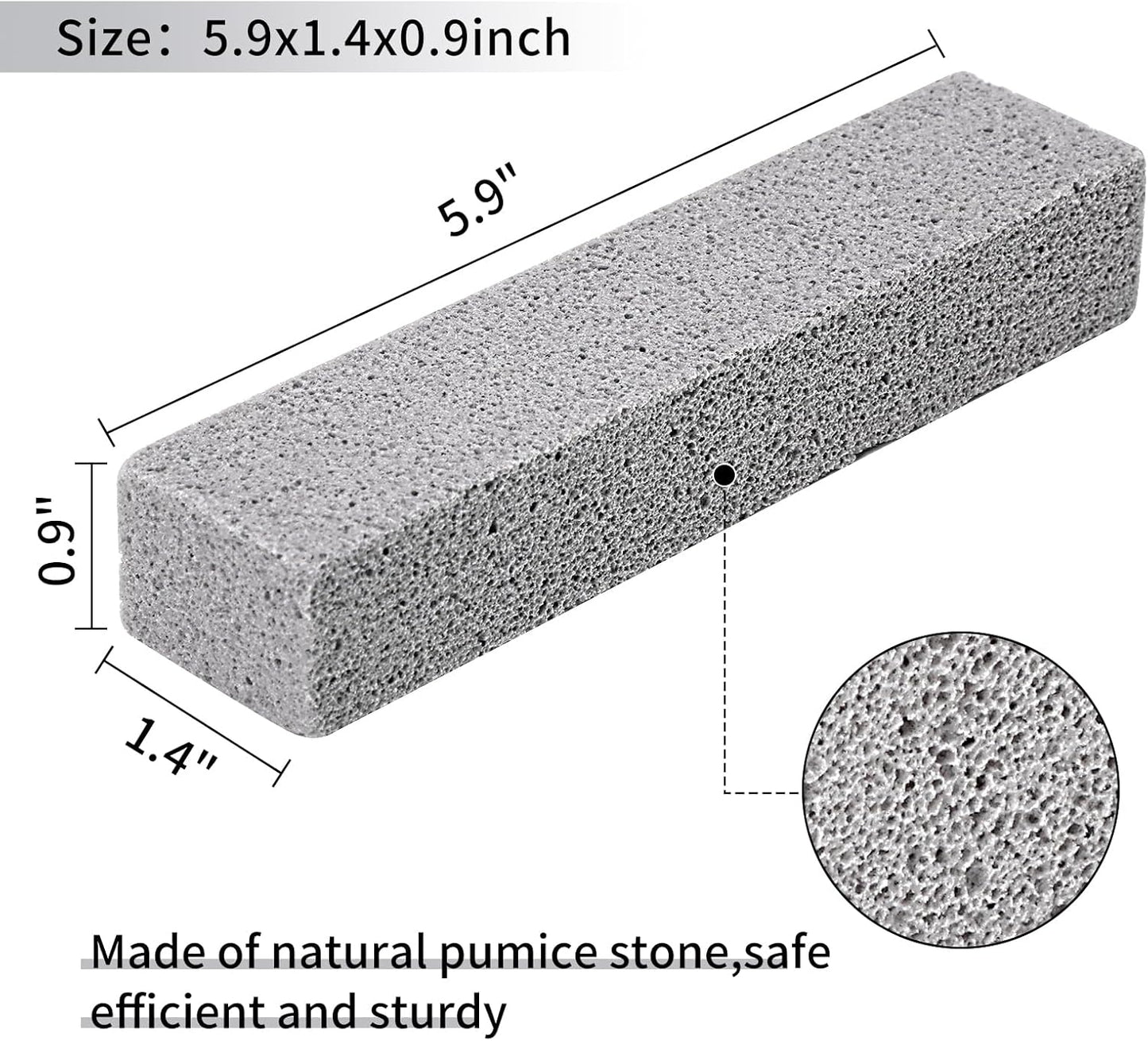 10 Pack Pumice Stone for Cleaning, Pumice Stone for Toilet Cleaning Bowl Stick, Heavy Duty Strong Pumice Cleaning Bar for Bathtubs, Kitchen Sink, Grill, Household (5.9 x 1.4 x 0.9 Inches)