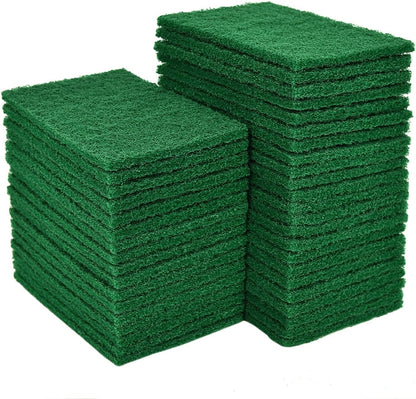YoleShy 40 Pcs Scouring Pad, Dish Scrubber Scouring Pads,4 x 6 inch Green Reusable Household Scrub Pads for Dishes, Kitchen Scrubbers & Metal Grills